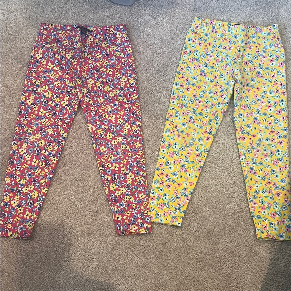 Floral Kids Leggings Set - Red and Yellow